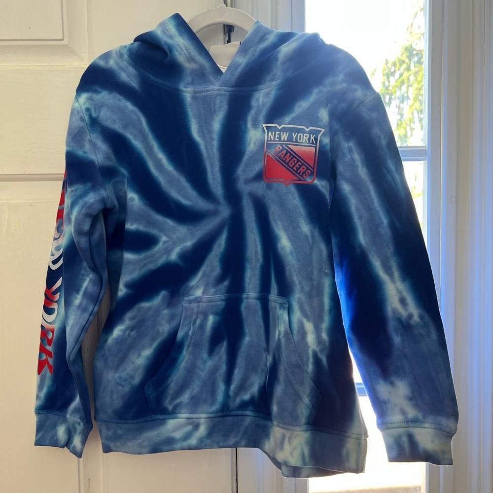 NHL Blue Tie-Dye New York Rangers Kids Hoodie